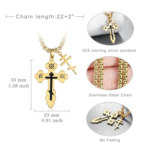 Orthodox Cross Necklace/Caravaca Cross Necklace 925 Sterling Silver Eastern Orthodox Pendant Cruz De Caravaca Jewelry Gifts for Men Women4