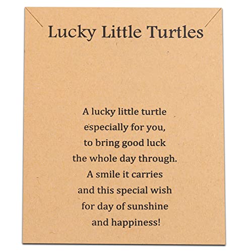 BLEOUK Sea Turtle Necklace With Card - Turtle Lover Jewelry, Lucky Going Away Gifts for Friends2