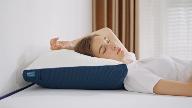 LINSY LIVING Shredded Memory Foam Pillow, Gel Infused Pillow with Tencel™ Washable Cover, Adjustable Firm Bed Pillows for Back, Stomach, Side Sleepers, CertiPUR-US & Oeko-TEX Certified, Queen