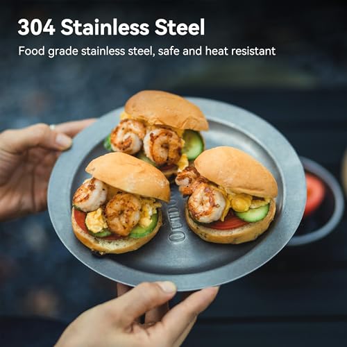 image for Thous Winds Stainless Steel Camping Plates 2pcs Set, Insulated Dinnerw