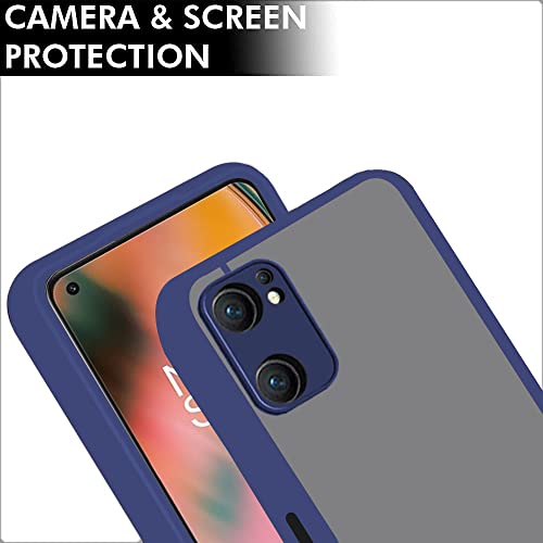 Image of TheGiftKart Smoked Translucent Protective Hard Back Case Cover for OnePlus Nord CE 2 5G (TPU & PC | Blue Bumper)