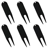 Hagao Herramienta de reparación de divot de golf portátil para doblar de metal, accesorios para hombres y mujeres, amantes del golf, color negro, 6 unidades