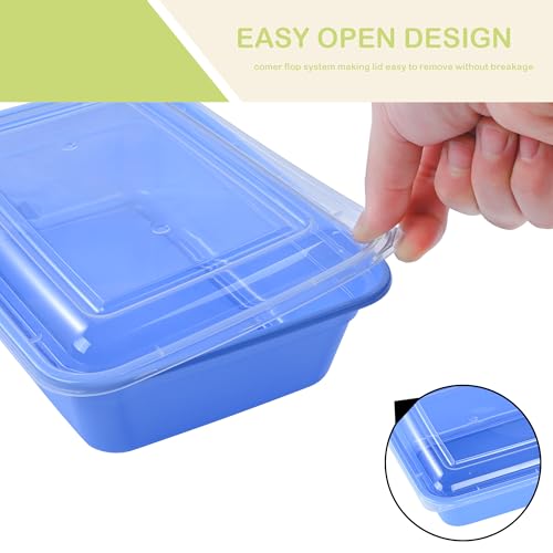 LOKATSE HOME 16 Pack 1 Compartment Multi-Color Meal Prep Food Storage Containers with Lids Reusable Lunch Bento Boxes, BPA Free, Stackable, Microwave/Dishwasher/Freezer Safe (38 oz) - Image 4