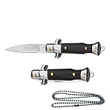 UDANJOVI Small Mini Edc Pocket Knives, Tactical Folding Blade Knives, with Chain Neck Knife Utility Necklace Knife, for Hunting, Survival, Camping,Everyday Carry, Key Accessories