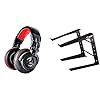 Numark Red Wave Carbon – Casque Audio DJ Haute-Fidélité et Ultra-Léger avec Design Pivotant, Haut-Parleurs 50 mm, Câble Détachable & Adam Hall Support pour PC Portable DJ