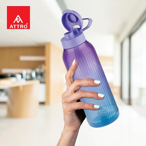 Image of ATTRO Prime Linear Deluxe Water Bottle-Set of 2-Purple Blue-1.5L