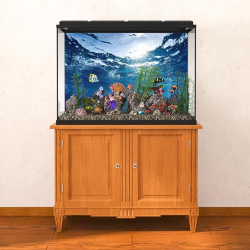 MIRRORANG 76x46cm Aquarium Background Water Surface Fish Tank Background Durable Vinyl Background, style 20 - Image 4