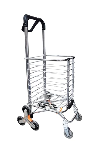 Listado de Carritos para Mandado Walmart que puedes comprar esta semana. 46 INVIGORATE Carrito De Compras con Canasta Plegable, Estructura metálica Ligera, Ruedas triples Sube escaleras traseras giratorias 360° y Soporte de Carga hasta 60 kg, Mango...