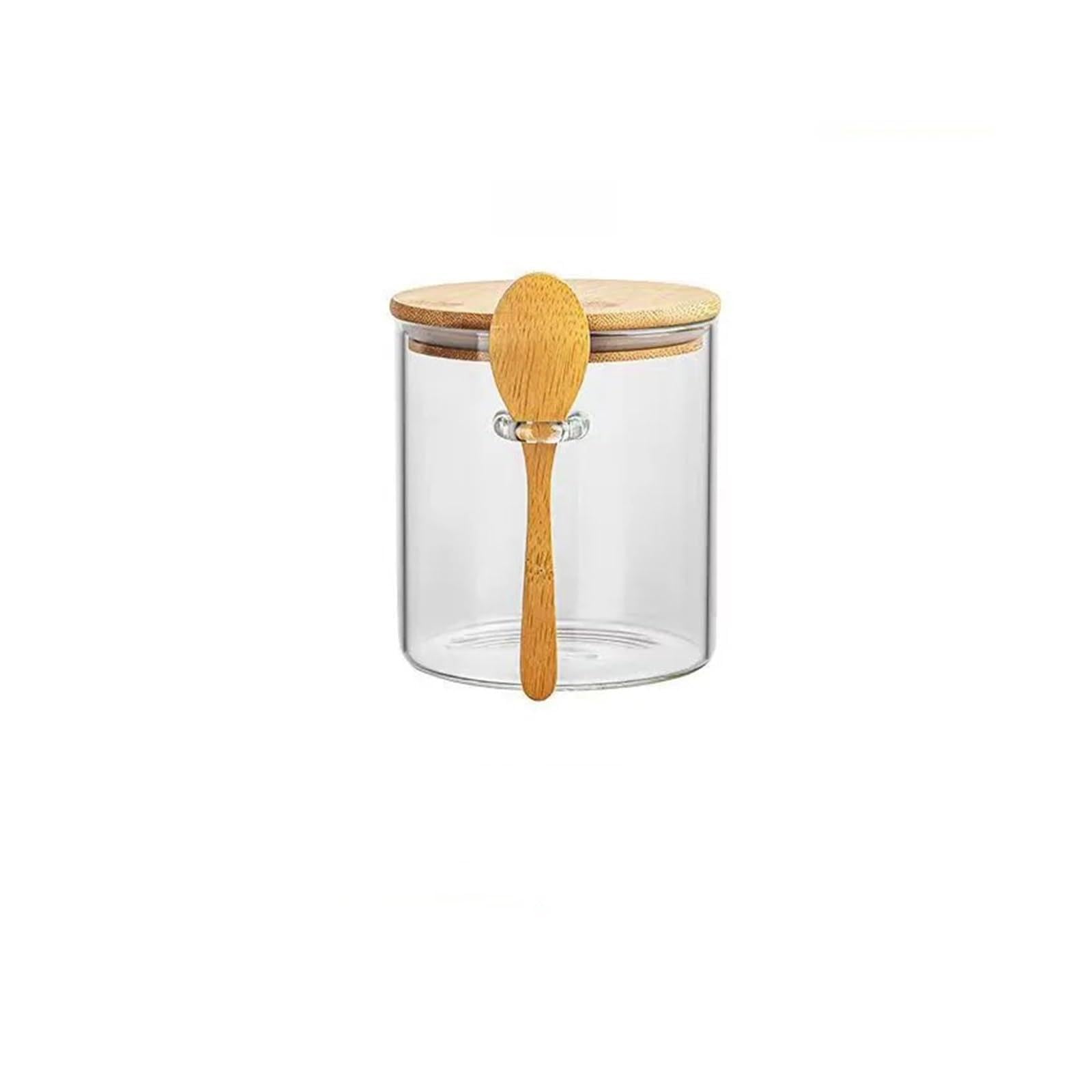 WZPTLKIBAD Airtight Glass Food Container with Lid and Spoon