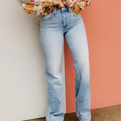 Arisefrom BBL Jeans for Women, 2025 New Tapecomedy Plus SizeVintage Wash Tummy Control Stretchy Top Straight Leg Jeans3