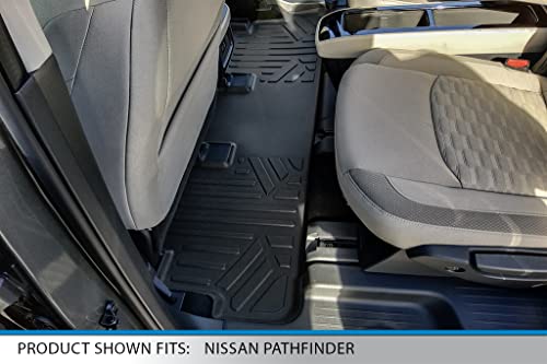 SMARTLINER-Custom-Fit-Floor-Mats-3-Rows-and-Cargo-Liner-Behind-2nd-Row-Set-Black-Compatible-with-2022-2023-Nissan-Pathfinder-8-Passenger-Models-Only