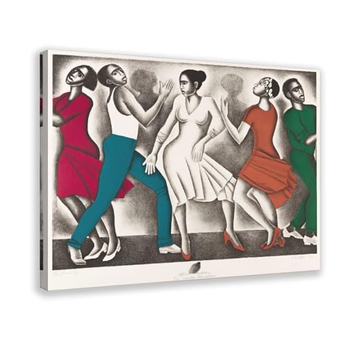 Toile Elizabeth Catlett Dancing pour une décoration de salon rétro et chaleureuse