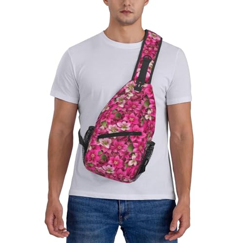 Mochila bandolera con estampado de rosas para hiking miniatura 7