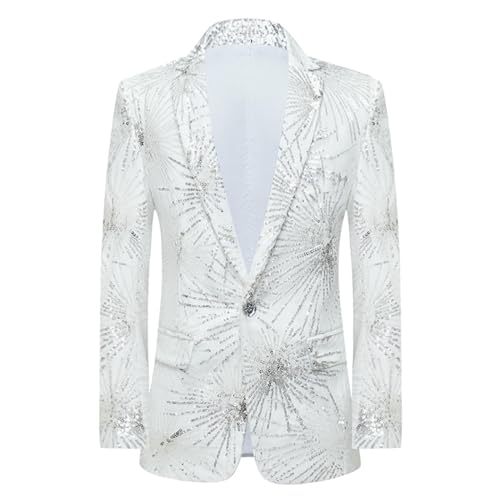 Blazer à paillettes pour homme avec coupe ajustée élégante pour spectacle et gala