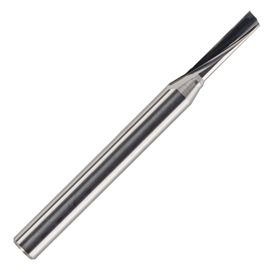 Rennie Tools - 4mm x 16mm Flute x 6mm Shank Solid Carbide O Flute Straight Router Bit / Single Flute For Plastic, Acrylic, Perspex Etc. 1F Cutter For CNC's.