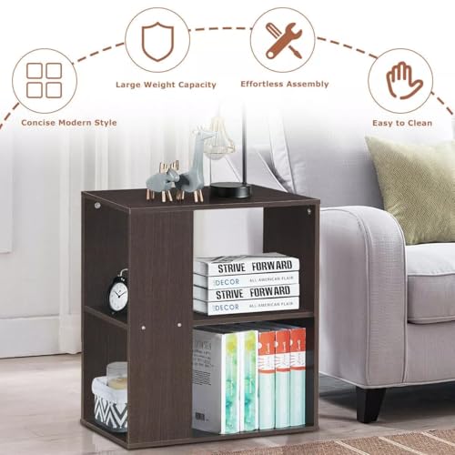 Image of FireBees Bed Side Table for Bed Room & Living Room | Bedside Table | Wooden Side Table for Home Decor | Corner Table for Room | Coffee Table | Compact Wooden Organizer Stand (1, Side Table)