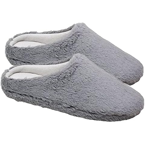 Fashion by Purdashian Ladies Slipper Mules; Women's Slip On Cushioned Non Slip Sole Slippers (Grey, uk_footwear_size_system, adult, women, alpha, medium, large) Cover