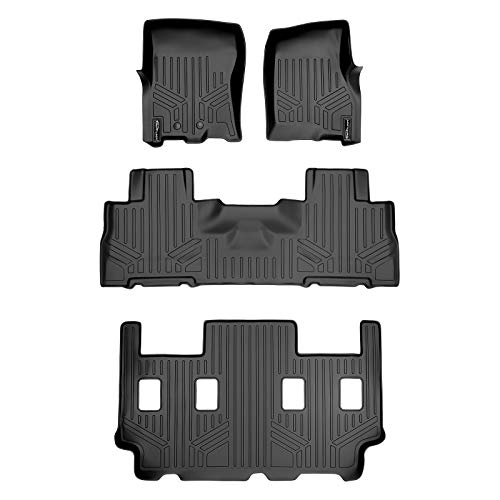 MAXLINER Floor Mats 3 Row Liner Set Black for 2011-2017 Expedition EL / Navigator L with 2nd Row Bucket Seats Without Console