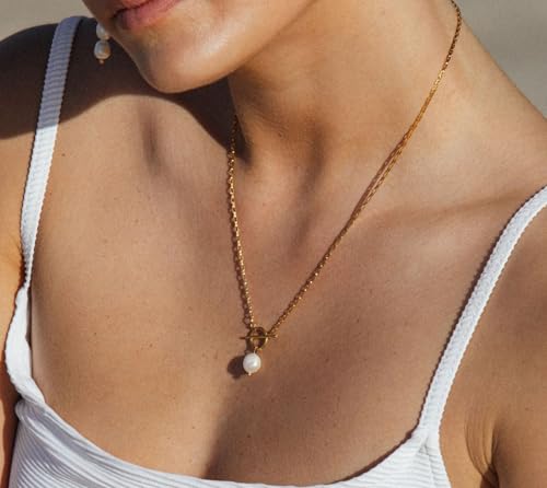 Image of Gold Silver Necklace for Women, Dainty Cubic Zirconia Pendant