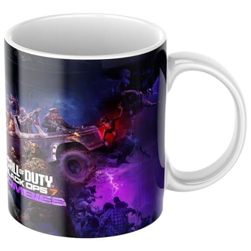 Taza Gamer COD BO7 - Regalo Original para Gamers FPS - Cerámica 330 ml Apta Microondas y Lavavajillas (COD Zombies)