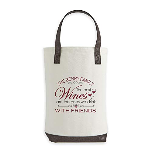 Let's Make Memories - Personalized Two-Bottle Wine Tote - Thoughtful, Custom Gift for Wine Lovers - 100% Cotton - 14