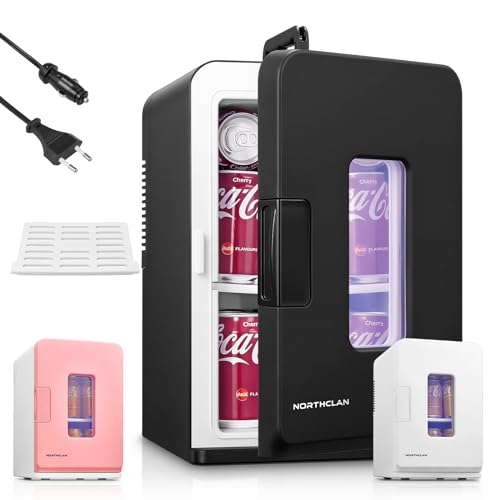 NORTHCLAN Mini Frigorífico para Habitación 15L/21 Latas, Refrigerador Eléctrico con Modo Silencioso ECO para Dormitorio/Coche
