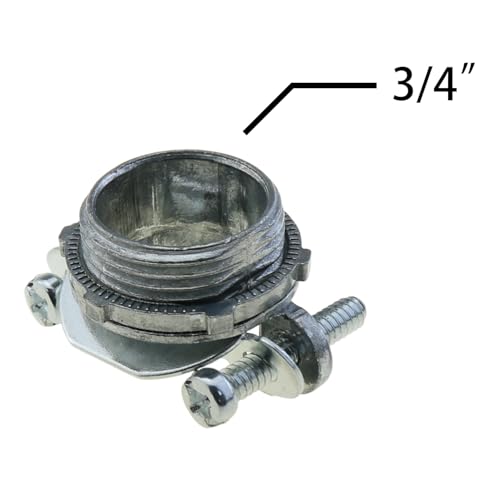 Conectores de cable tipo abrazadera de 3/4 pulg MEETOOT para conductos de metal gris 2