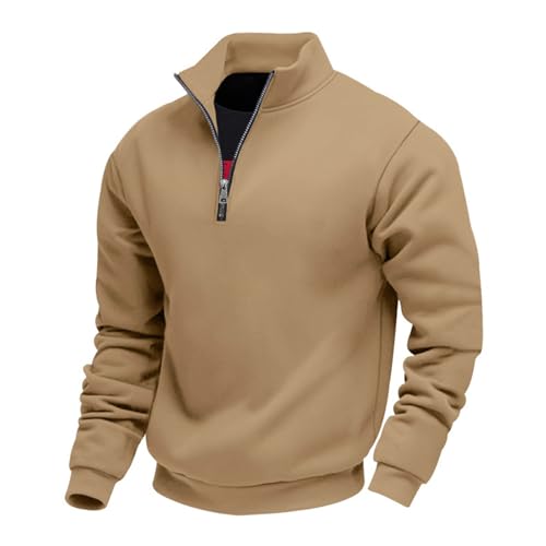 Men's Quarter Zip Pullover Fleece Lining Thermal Golf Sweatshirt Winter Long Sleeve Golf Shirts for Business Casual3