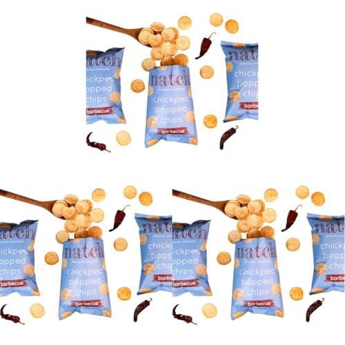 Image of Natch Chickpea Popped Protein Chips, Healthy Snacks, Low Calorie, Not Fried Not Baked, Vegan, Gluten Free, Rich in Fiber, Barbecue Flavour, 55gm each (Pack of 9)
