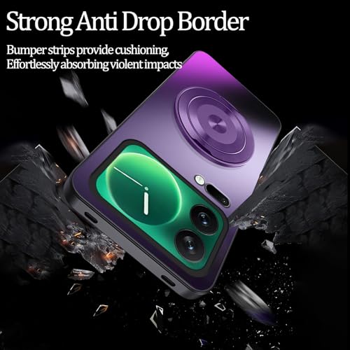 Coque Xiaomi 17 Pro Max rigide violette avec support magnetique - 7