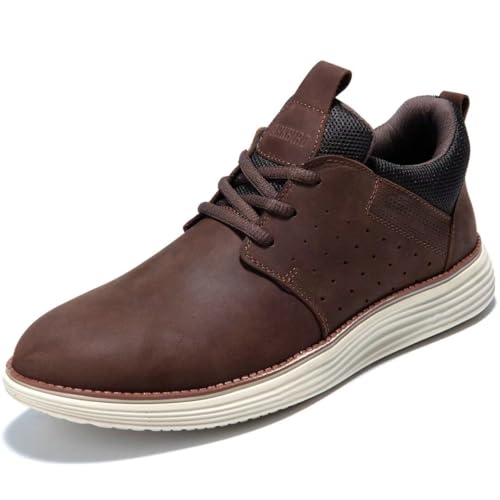 Image of Arkbird Casual Sneakers, Breathable Lace-Up Leather Walking Shoes Comfortable Fashion Sneakers for Men Daily Work