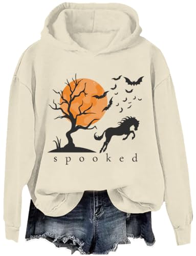 Spooked Horse Hoodie Spooky Halloween Horse Sweatshirt For Women Men Shirt Long Sleeves3