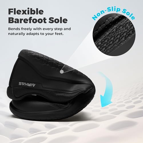 Image of AIRHAS Men's Barefoot Training Shoes Zero Drop Minimalist Sneakers Anatomical Toe Design for Weightlifting and Fitness