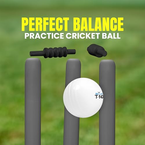 Image of SCUD T10 PVC Wind Ball for Practice | Indoor & Outdoor Soft Training Cricket Ball for Coaching & Daily Practice | Lightweight 80-85 g Durable PVC Construction (Pack of 6pc Balls, White)