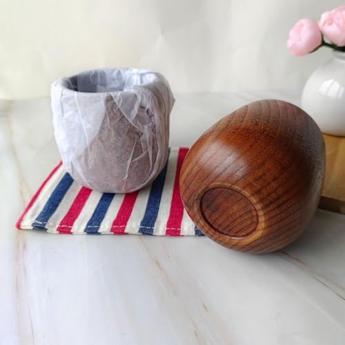 Vaso de madera para beber bourbon anticaídas juego rústico de 2 piezas 8