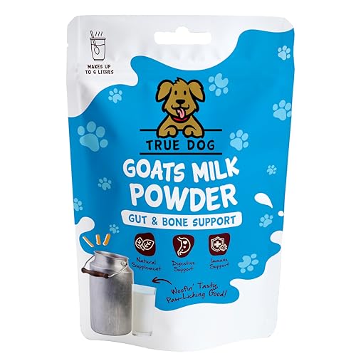 True Dog Goats Milk Powder for Dogs (250g) Supports Gut Health Joints Skin Teeth Digestion and Immune System Packed with Dog Vitamins and Nutrients - Natural Pet Supplements