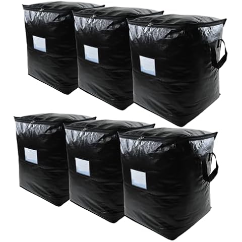6 Pack 91L Storage Bags for Clothes, Moving Bags Heavy Duty Extra Large with Reinforced Handle, Storage Containers for Organizing Bedding, Blanket, Sheets, Pillows, Toys, Christmas Decorations Cover
