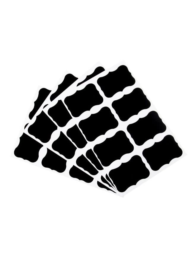 COOLBABY 36-Piece Kitchen Jar Chalkboard Sticker Set Black 49X34 Millimeter