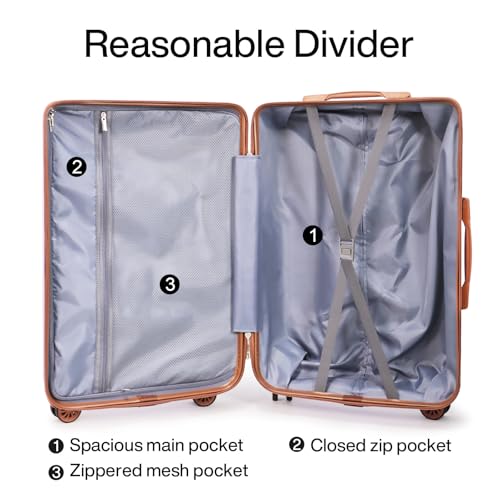 Image of Luggage Sets 3 Piece (20 /24 /28 inch)-Carry On Suitcase-Suitcase With Wheels-PC+ABS - Hardside Spinner Travel Luggage, Black, 8 Pcs Set, Hardside Luggage Sets With Spinner Wheels (PURPLE)