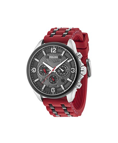 Police Close Up Silicone Bracelet Multifunction Men’s Watch