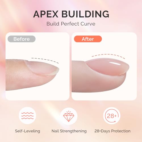 Image of MelodySusie 2PCS 15ML Clear Builder Nail Base Gel for Nails Thickening,Soak Off UV Extension Gel,Rhinestone Nail Glue in a Bottle for Nail Art Design Gift for Women