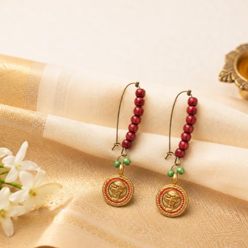 Image of Royal Queen & Empress Handcrafted Tribal Dhokra Earrings Collection for Women - Statement Ethnic Designs in Multiple Colours