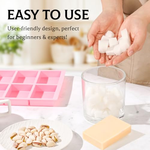 image for SJ Silicone Soap Molds 3 Packs, Rectangle Soap Molds for Soap Making, 