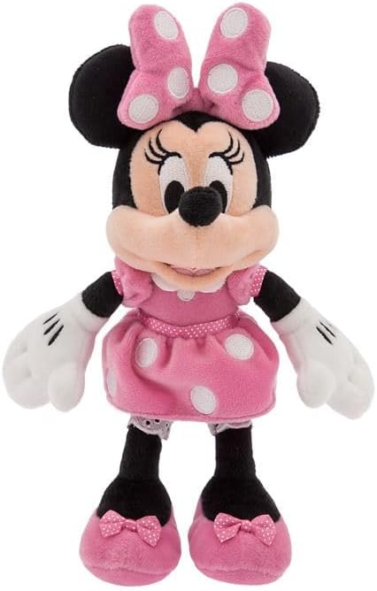 Official Mini Bean Bag Plushies – Minnie Mouse – Pink Dress - Cute Stuffed Animal with Detailed Sculpting, Embroidered Features, Bean Bag Bottom Plush Toys for Kids