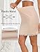 Vlazom Women's Satin Half Slip for Under Dresses Above Knee Underskirt with Lace Trim Nude Size XX-Large