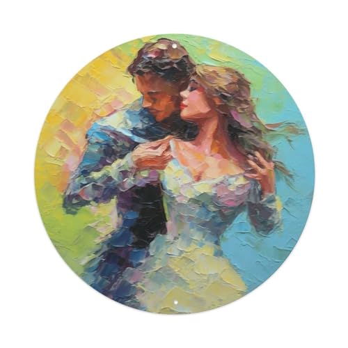 Plaque en métal style peinture à l'huile danseuse de ballet