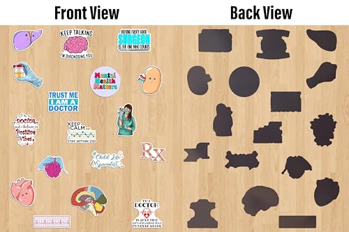 Image of WallDesign Doctor Theme Fridge Magnet Collection - Unique Medical Designs, for Healthcare Heroes, Cute Magnets for Magnetic Surfaces (Set of 17)