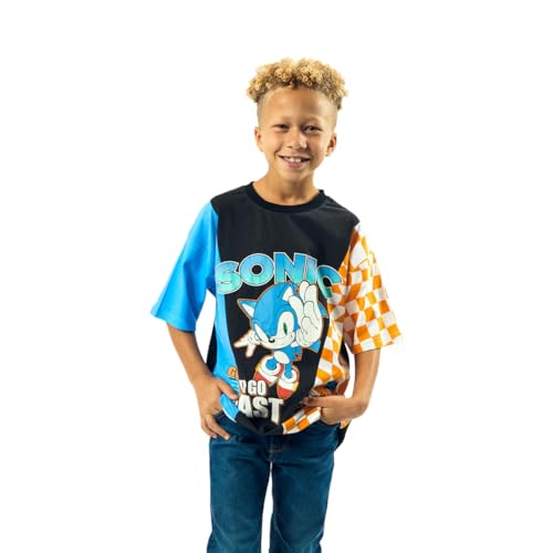Sonic The Hedgehog Gotta Go Fast Crew Neck Short Sleeve Boy's Colorblock T-Shirt2