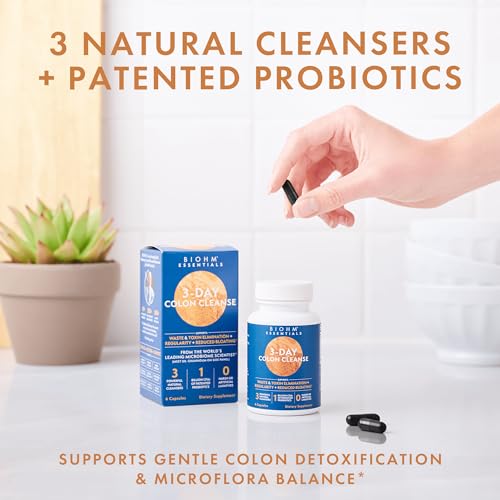 BIOHM Colon Cleanse Detox with Probiotics, 3 Day Quick Cleanse, 6 Capsules, Supports Constipation and Bloating Relief, 3 Servings, Gut Cleanse for Men and Women - Image 4