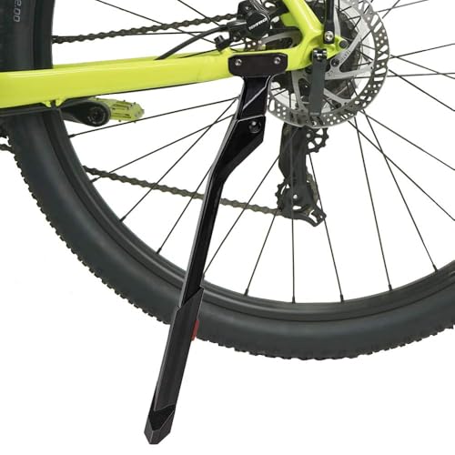Image of BV Bike Kickstand - Mountain Bike Kick Stand for 24-29 inch Bicycles - Adjustable Length, Non-Slip Sole, Aluminum Alloy Material - Black Bicycle Kickstand